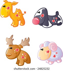 Funny animals with hearts 3