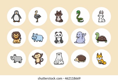 Funny animals icons set,eps10