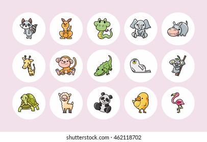 Funny animals icons set,eps10