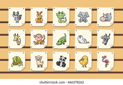 Funny animals icons set,eps10