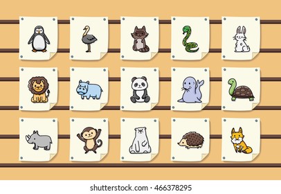 Funny animals icons set,eps10