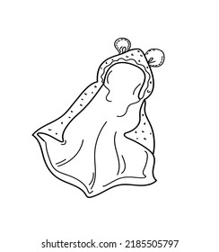 Funny animals kids towel. Vector doodle illustration