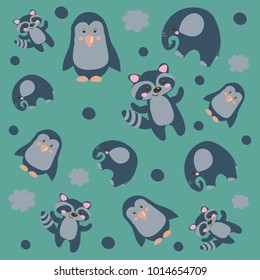 Funny animals on blue background