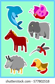 Funny Animals Pack. Complete Animals Set. For Children