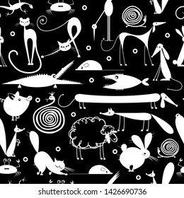 Funny animals, seamless pattern for yor design