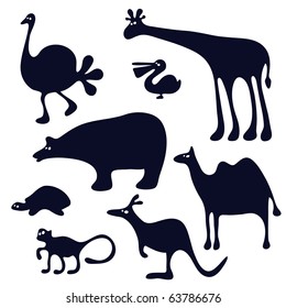 funny animals silhouette