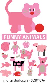 funny animals. vector