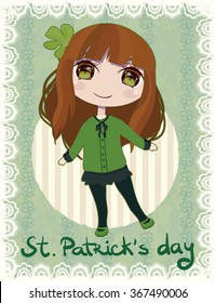 Funny anime irish girl card