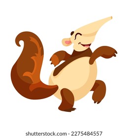 Funny Anteater Animal Enjoying and Cheering with Happy Smiling Snout Vector Illustration