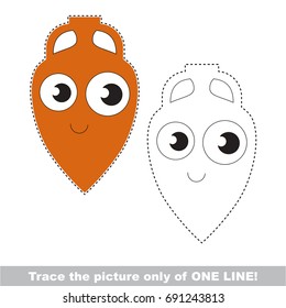 Funny antique amphora to be traced only of one line, the tracing educational game to preschool kids with easy game level, the colorful and colorless version.