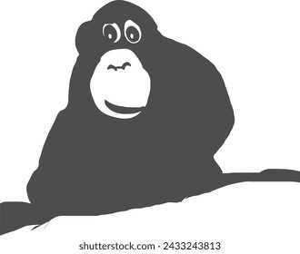 Funny Ape Isolated Animal Vector 