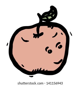 funny apple / cartoon vector and illustration, hand drawn style, isolated on white background.