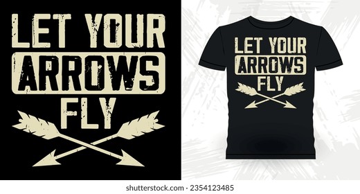 Funny Archer Bowman Hunting Lover Retro Vintage Archery T-shirt Design 