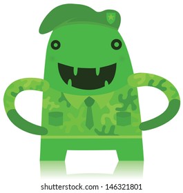 Funny Army Monster Standing Proud