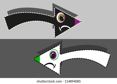 funny arrows set white and black