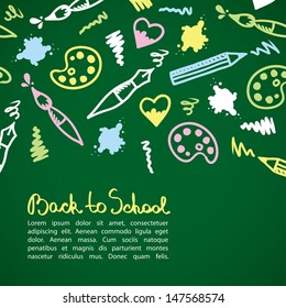 funny art background with hand drawn elements