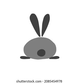 Funny Art Rabbit isolated on white for your design