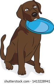 funny artwork of a dog sitting with a disc playing