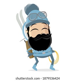 funny asian cartoon tourer or climber