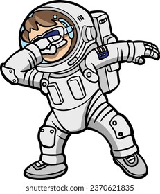 a funny astronaut dabbing dance  