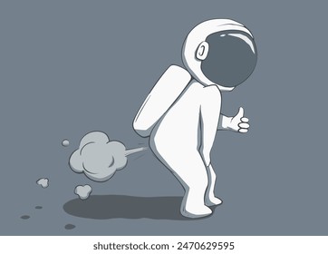 Funny astronaut is farts a lot