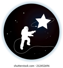 funny astronaut space walk series vector illustrate graphic art