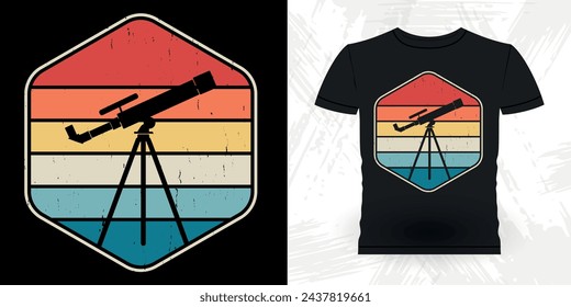Funny Astronomy Astronomer Telescope Retro Vintage Astronomy T-shirt Design