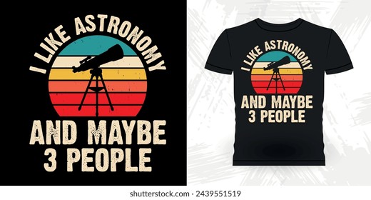 Lustige Astronomie Astronomer Teleskop Retro Vintage Astronomie T-Shirt Design