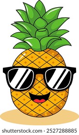 Funny and attractive pine Apple cartoon