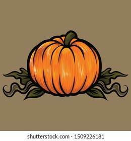 Funny autumn pumpkins vector Detail Design