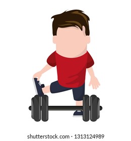 Funny Avatar man with barbell