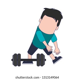 Funny Avatar man with barbell