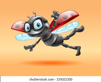 funny aviator pilot ladybug