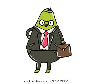 Funny avocado advocate character