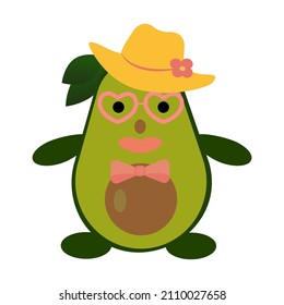 A funny avocado icon, vector illustration, eps 10