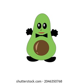 Funny avocado. Print for clothing. A vegetable.