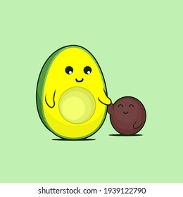 Funny Avocado And Seed Cartoon Mascot