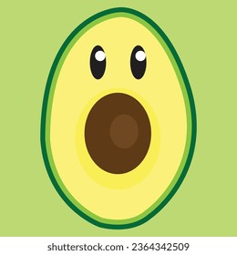 funny avocado and seed cartoon mascot