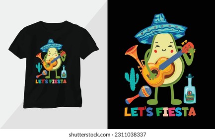 Funny Avocado t-shirt design concept Apparel design Cartoon with typography