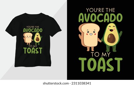 Funny Avocado t-shirt design concept Apparel design Cartoon with typography