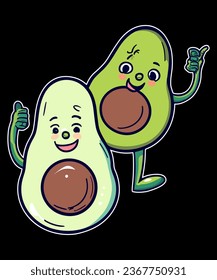 Funny Avocado Tshirt Design,print ready typography style, clothing template, tee, graphic symbol. Perfect for teen clothes. Vector illustration

