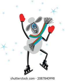 Funny baa-lamb the skater shares a joyful mood!