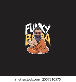 Funny baba t shirt design with black background