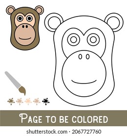 Funny Baboon Face to be colored, the coloring book for preschool kids with easy educational gaming level.