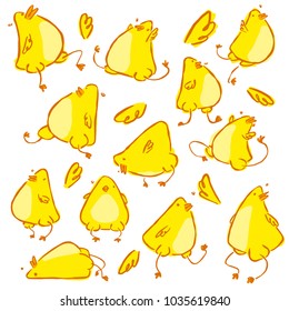 Funny baby chicken vector illustration