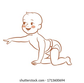 Line Drawing Baby Crawling Hd Stock Images Shutterstock