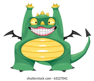 Funny baby dragon. Vector isolated cartoon character
