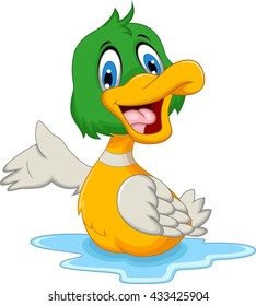 funny baby duck cartoon posing