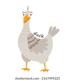 
funny baby duck vector illustration