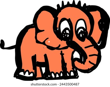 Funny Baby Elephant Isolated Animal Cartoon For Kids Stuff
